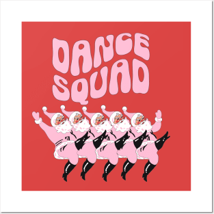 Dance Squad, Pink Christmas, Retro Santa, Gift For Dance Lover Posters and Art